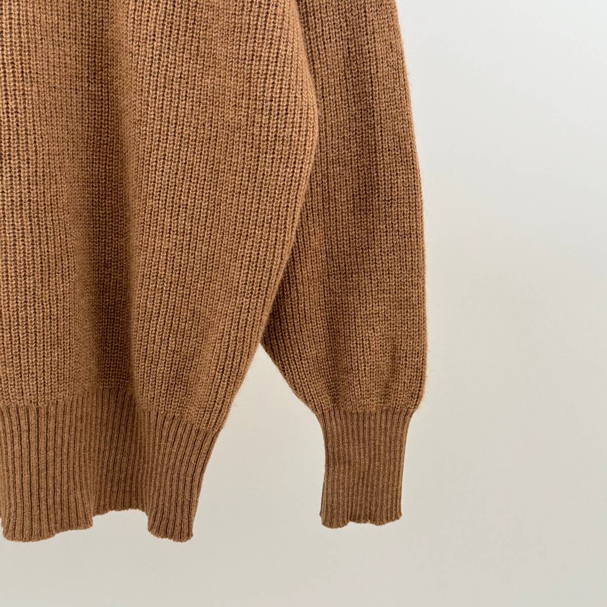 希少《 BALLANTYNE / Camel Hair 100%》70s 80s 極上品【 バランタイン キャメルヘア 丸首 ニット L ビンテージ スコットランド製 】_画像5