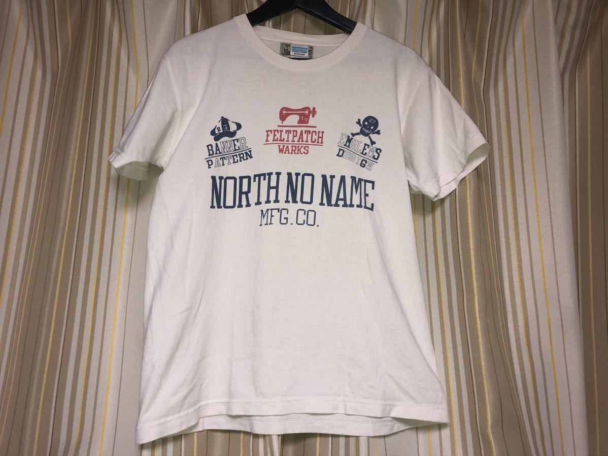 NORTH NO NAME Tシャツ サイズM ホワイト ノース ノー ネーム パッチ ワッペン ウィアード バイカー スノイド モーターサイクル ウェア 即_画像1