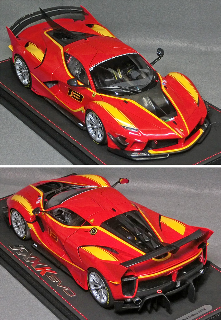 1/18 スケール フェラーリ FXX EVO [Car No.13]（Rosso Corsa/Giallo stripe） *品番BBR182265DIE  *06の画像2