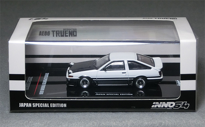 1/64スケール　トヨタ　スプリンター　トレノ [AE86]（ホワイト/ブラック）　* INNO MODEKS製　*品番IN64-AE86T-WHB　　*04_画像1