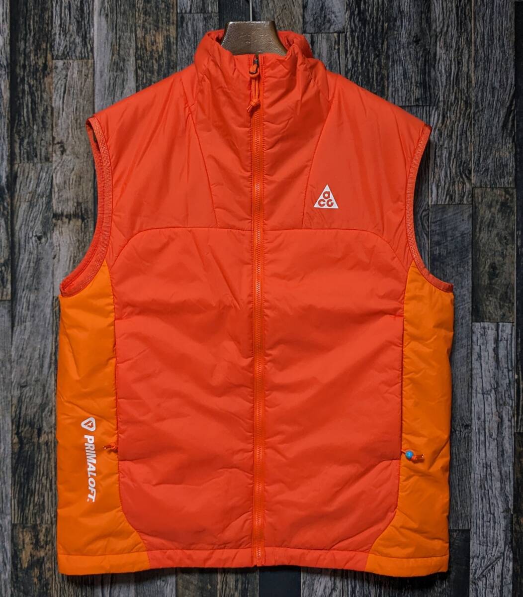  remainder little XL NIKE ACG PRIMALOFT ADV light down vest 24200 jpy inspection Prima loft rope tedo-p emergency color /SOS/ orange 2L