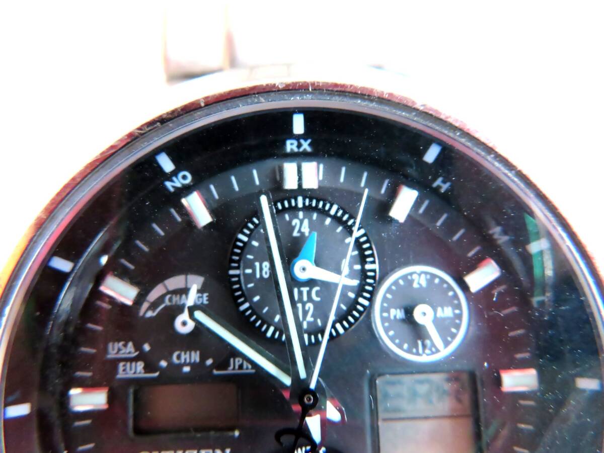 ●【ト足】①CITIZEN 腕時計 ATTESA エコドライブ クロノグラフ ブラック文字盤 メンズ 男性 CO572ZZG97_画像6