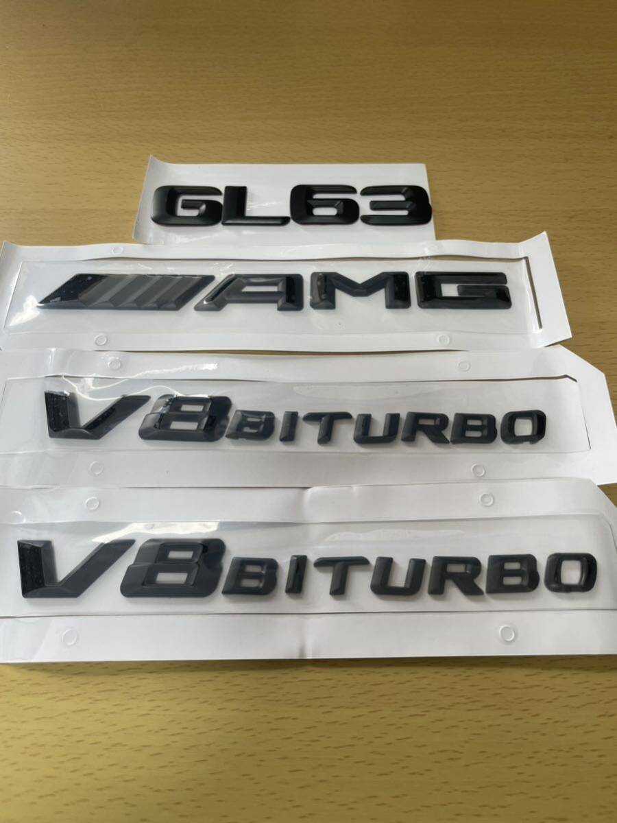 メルセデスベンツ AMG GL63 V8BITURBO 2013〜2016 サイドリア エンブレム マットブラック