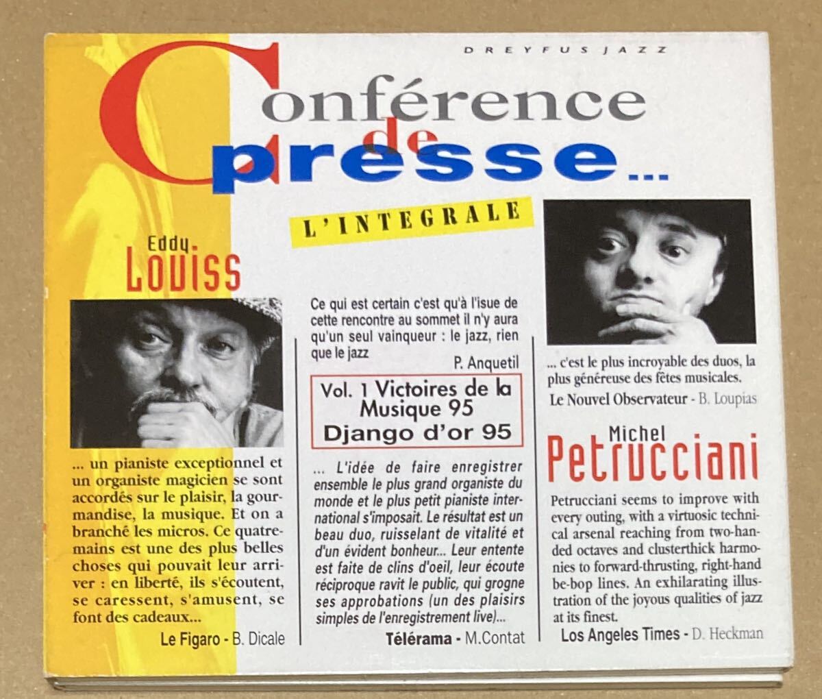 Eddy Louiss & Michel Petruccianiミシェル・ペトルチアーニ/Conference De Presse（デジパック・2枚組CD)仏DREYFUSの画像1