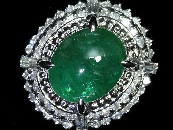 KU11025S【1円～】新品【RK宝石】≪Emerald≫ 濃厚カラー!! 天然エメラルド 大粒3.52ct!! 極上ダイヤモンド 0.5ct Pt900 高級リング ダイヤ_画像2