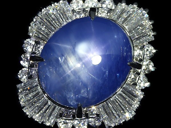 ZL11011S【1円～】新品【RK宝石】神秘の宝石 上質非加熱スターサファイア 特大7.77ct! 極上ダイヤモンド 1.17ct Pt900 超高級リング ダイヤの画像1