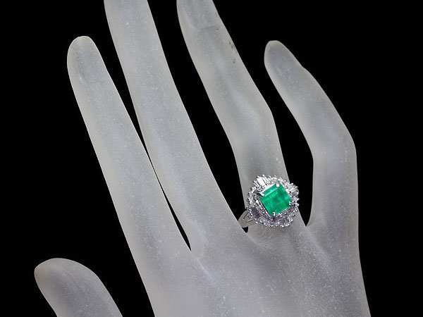 GL10681SS【1円～】新品【RK宝石】≪Emerald≫ 濃厚カラー! 極上エメラルド 大粒1.54ct 極上ダイヤモンド 0.55ct Pt900 高級リング ダイヤ_画像6