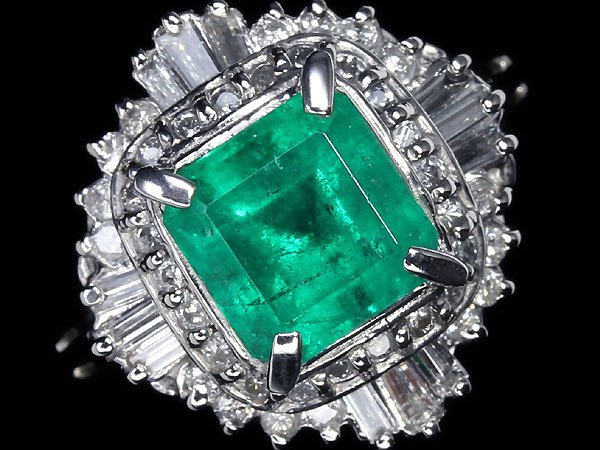 GL10681SS【1円～】新品【RK宝石】≪Emerald≫ 濃厚カラー! 極上エメラルド 大粒1.54ct 極上ダイヤモンド 0.55ct Pt900 高級リング ダイヤ_画像3