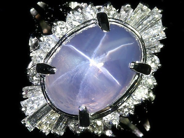 OL11040S【1円～】新品【RK宝石】《Star Sapphire》極上非加熱スターサファイア 大粒3.1ct!! 極上ダイヤモンド Pt900 高級リング ダイヤ_画像3
