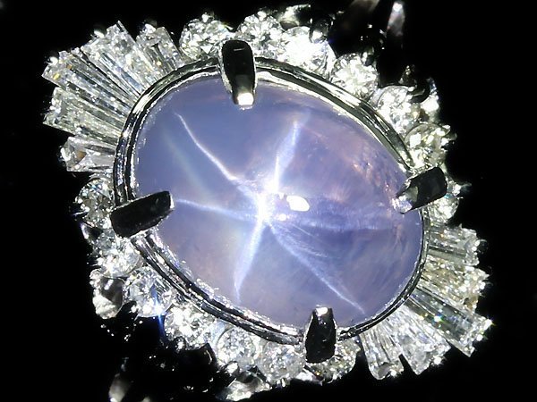OL11040S【1円～】新品【RK宝石】《Star Sapphire》極上非加熱スターサファイア 大粒3.1ct!! 極上ダイヤモンド Pt900 高級リング ダイヤ_画像1