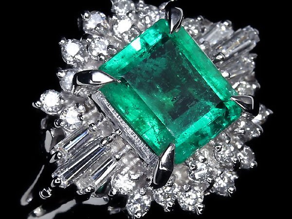 OU10824T【1円～】新品【RK宝石】≪Emerald≫ 鮮やかな色彩!! 極上エメラルド 大粒0.97ct 極上ダイヤモンド Pt900 高級リング ダイヤの画像3