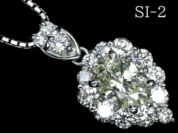 IKM11150SS【1円～】新品【RK宝石】《Diamond》SI-2 極上ダイヤモンド 特大1.013ct! 極上脇石ダイヤ 0.78ct Pt900 Pt850 超高級ネックレスの画像1