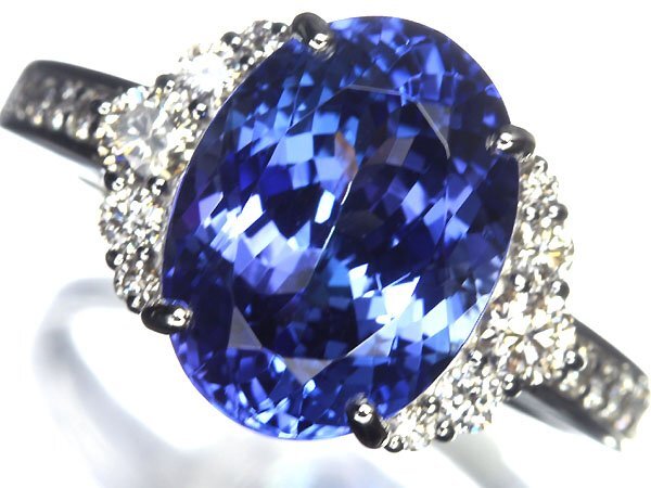 ILU11115T【1円～】新品【RK宝石】≪Tanzanite≫ 希少宝石 極上タンザナイト 特大5.21ct!! 極上ダイヤモンド Pt900 超高級リング ダイヤの画像1