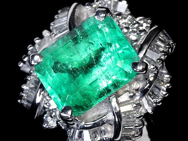 IVG11099T【1円～】新品【RK宝石】≪Emerald≫ 豪華絢爛! 極上エメラルド 特大3.75ct! 極上ダイヤモンド 0.75ct Pt900 超高級リング ダイヤの画像4