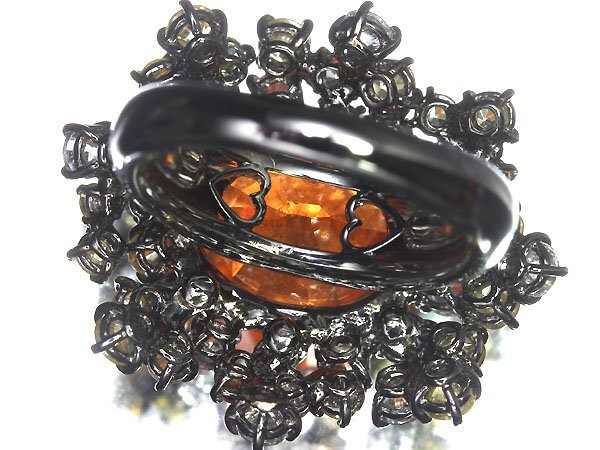 IMM11198I【1円～】新品仕上【RK宝石】極上スペサルティンガーネット 特大10.36ct!! 極上ファンシーカラーサファイア K18WG 超高級リング_画像5