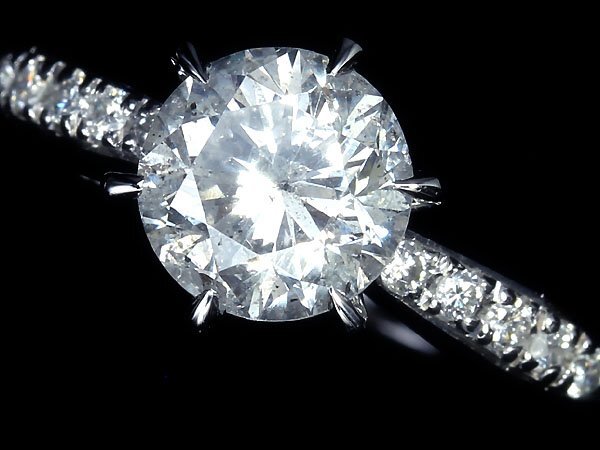 ILM11151SS【1円～】新品【RK宝石】《Diamond》上質ダイヤモンド 特大1.245ct!! 極上脇石ダイヤモンド Pt900 超高級リング ダイヤの画像1