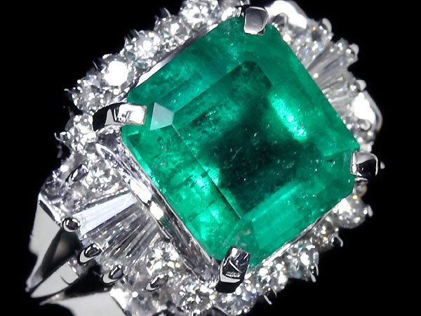 MO11100T【1円～】新品【RK宝石】≪Emerald≫ 濃厚カラーの輝き!! 極上エメラルド 大粒1.84ct 極上ダイヤモンド Pt900 高級リング ダイヤの画像4