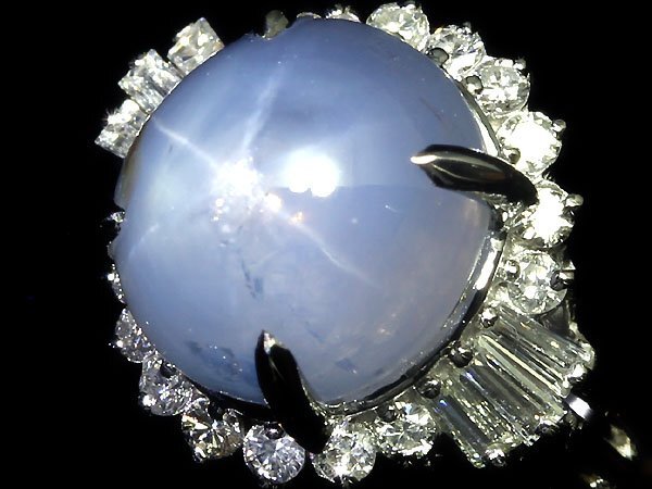 OR11122T【1円～】新品【RK宝石】≪Star Sapphire≫ 天然非加熱スターサファイア 大粒6.73ct!! 極上ダイヤモンド Pt900 高級リング ダイヤ_画像3