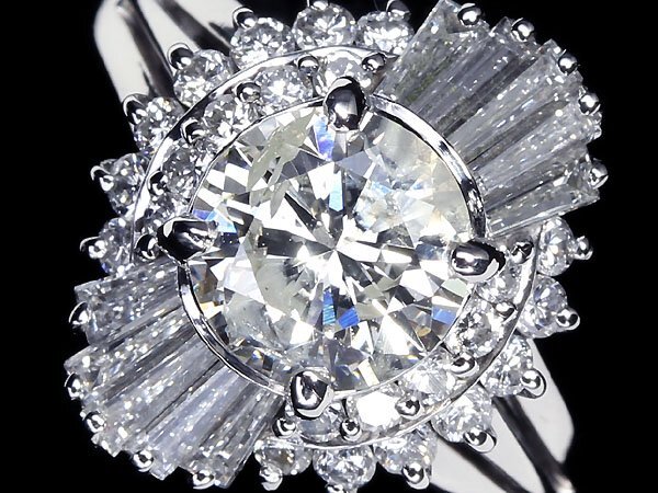 IVR11157SS【1円～】新品【RK宝石】《Diamond》上質ダイヤモンド 特大1.095ct 極上脇石ダイヤモンド 総計0.77ct Pt900 超高級リング ダイヤ_画像3