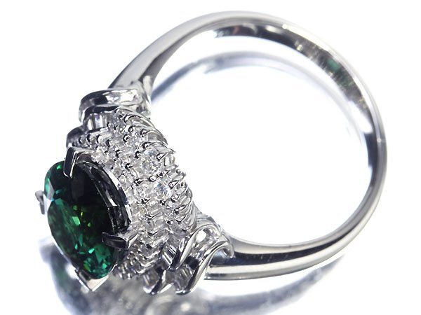 GG11146SS【1円～】新品【RK宝石】≪Tourmaline≫ 極上グリーントルマリン 大粒4.55ct!! 極上ダイヤモンド 0.7ct Pt900 高級リング ダイヤの画像5