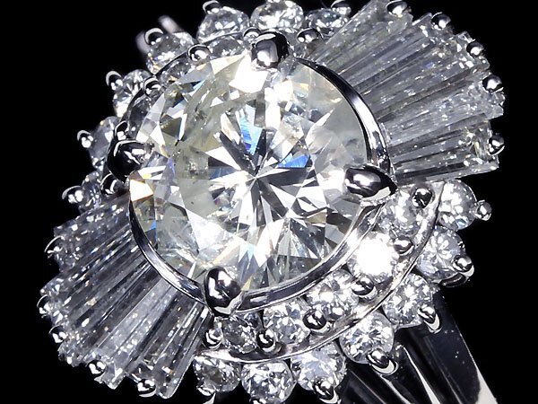 IVR11157SS【1円～】新品【RK宝石】《Diamond》上質ダイヤモンド 特大1.095ct 極上脇石ダイヤモンド 総計0.77ct Pt900 超高級リング ダイヤの画像4