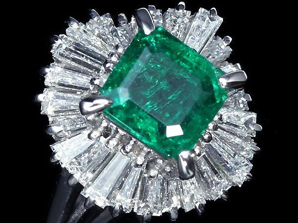 ML11245SS【1円～】新品仕上【RK宝石】≪Emerald≫ 濃厚カラー!! 極上エメラルド 0.65ct 極上ダイヤモンド 0.6ct Pt900 高級リング ダイヤの画像4