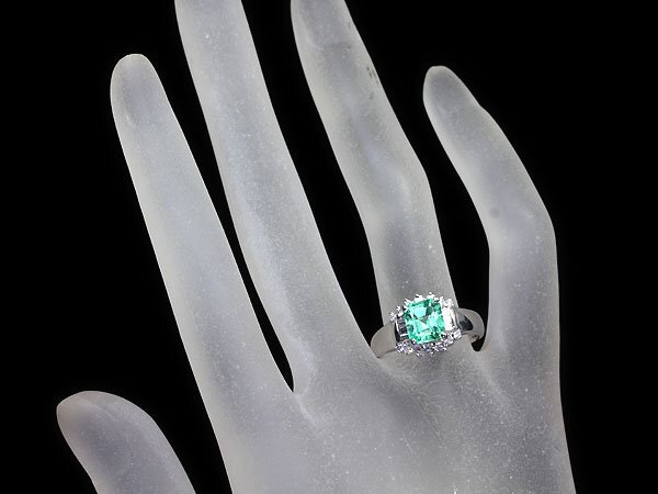 MV11247SS【1円～】新品仕上【RK宝石】ジュエリーマキ 極上エメラルド 大粒1.28ct!! 極上ダイヤモンド Pt850 高級リング ダイヤの画像6