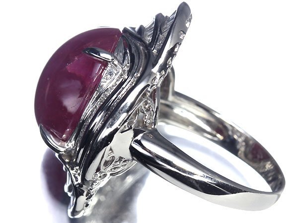 ZL11181SS【1円～】新品【RK宝石】《Star Ruby》天然非加熱スタールビー 特大12.924ct 極上ダイヤモンド 0.83ct Pt900 超高級リング ダイヤの画像5