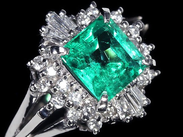 KI10823T【1円～】新品仕上【RK宝石】≪Emerald≫ 鮮やかな色彩!! 極上エメラルド 大粒0.86ct 極上ダイヤモンド Pt900 高級リング ダイヤの画像4