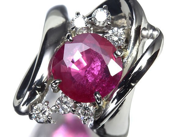 KG11109T【1円～】新品仕上【RK宝石】≪RUBY≫ ビルマ産 上質ルビー 大粒1.82ct!! 極上ダイヤモンド Pt900 高級リング ダイヤの画像2