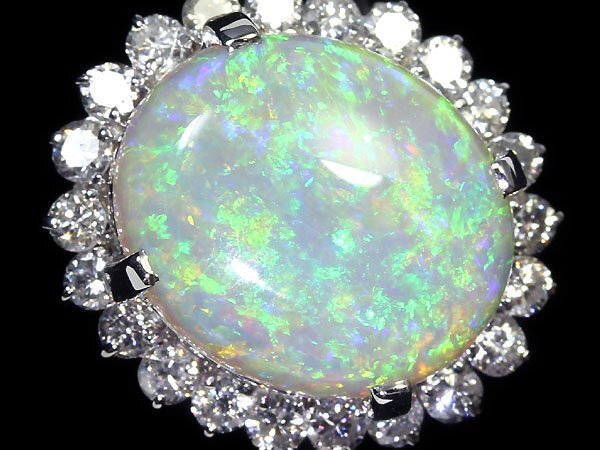 UV11301S【1円～】新品【RK宝石】≪opal≫ 豪華絢爛!! 極上オパール 大粒4.87ct!! 極上ダイヤモンド 総計0.79ct Pt850 高級リング ダイヤの画像3