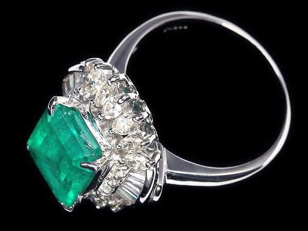 IOO11119T【1円～】新品【RK宝石】≪Emerald≫ 豪華絢爛! 極上エメラルド 特大4.04ct! 極上ダイヤモンド 1.2ct Pt900 超高級リング ダイヤの画像5