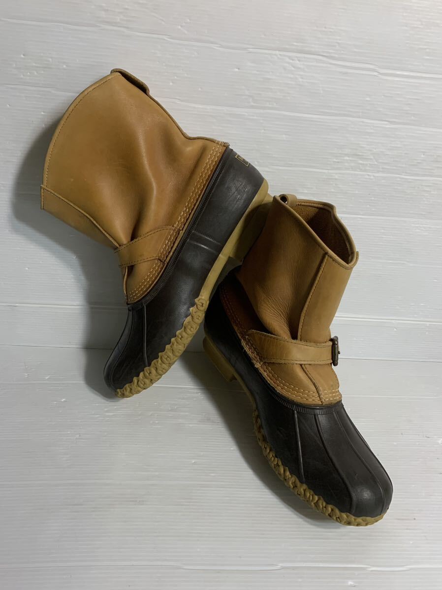 ヴィンテージ Bean Boots by L.L.Beanエルエルビーン　USA製　ストラップ　& ガムシュー　ビーンブーツ　キャメル×焦げ茶　10 M 28cm程度_画像4