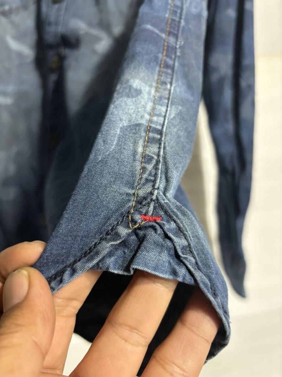 DENIM & SUPPLY RALPH LAUREN デニムアンドサプライ　ラルフローレン　国内正規　迷彩　カモフラージュ柄　デニムシャツ　S インディゴ_画像7