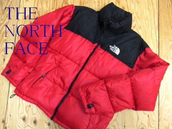 ★ノースフェイス NORTHFACE★ヌプシダウンジャケット レッド×ブラック メンズ Lサイズ 700FP★R60317040A_画像1