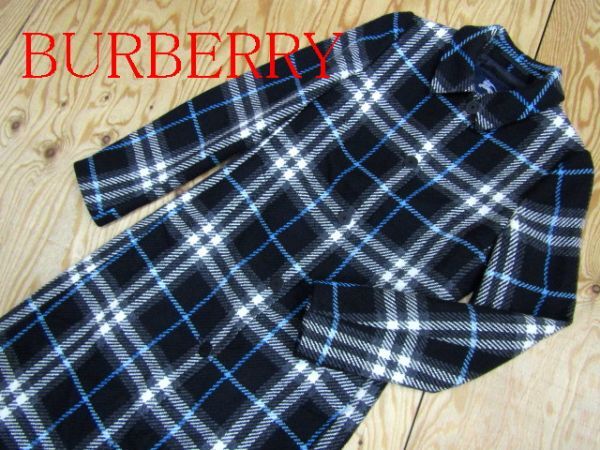 ★バーバリー BURBERRY★レディース ノバチェック総柄 ウールステンカラーコート イタリア製★R60324003C_画像1