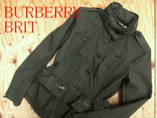 ★バーバリー Burberry BRIT★裏ノバチェック デザインミリタリージャケット レディース★R60331011A_画像1