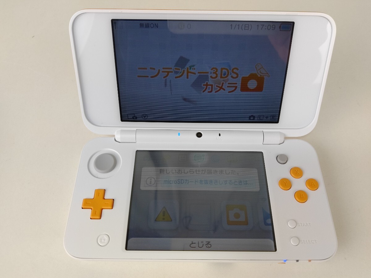 任天堂 new Nintendo 2DS LL JAN-001 ホワイト×オレンジ ニンテンドー 箱有_画像6