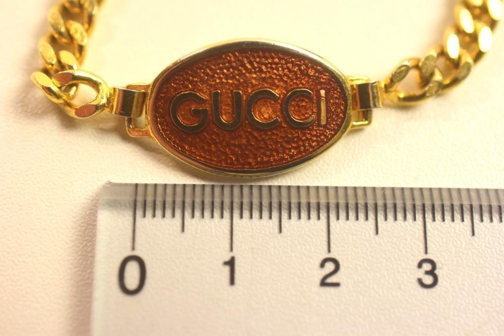 ICH【中古品】 GUCCI グッチ ブレスレット ロゴ ゴールド×レッド 〈207-240307-ss49-ICH〉の画像2