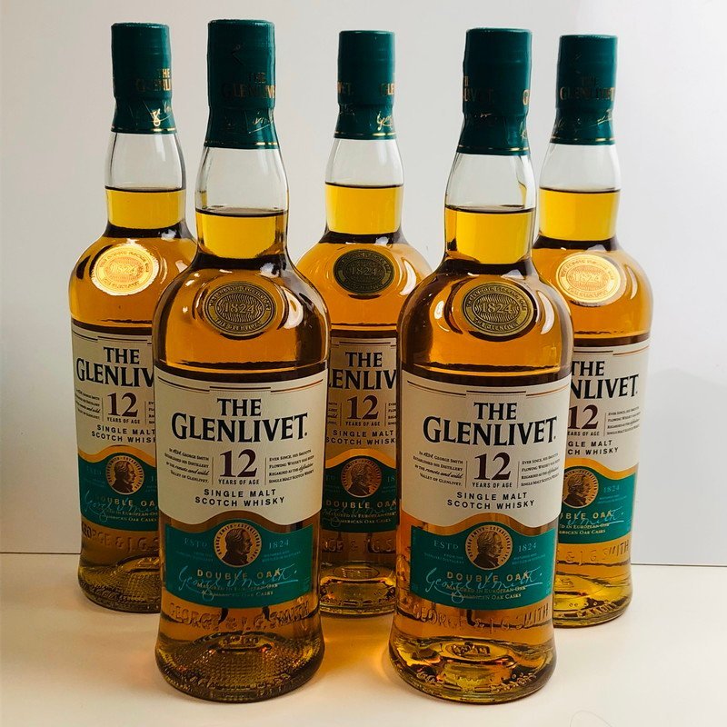 ICH【未使用品】 GLENLIVET グレンリベット 12年　未開栓 700ml 40％ 5本セット ウイスキー 箱付き 〈214-240307-aa17-ICH〉_画像1