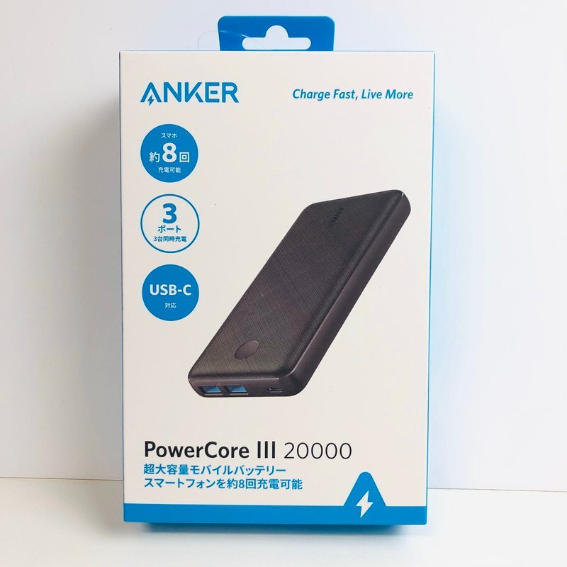 ICH【未使用品】 未開封 ANKER アンカー モバイルバッテリー PowerCore III 20000 ブラック A1364N12 〈106-240326-rk4-ICH〉の画像1