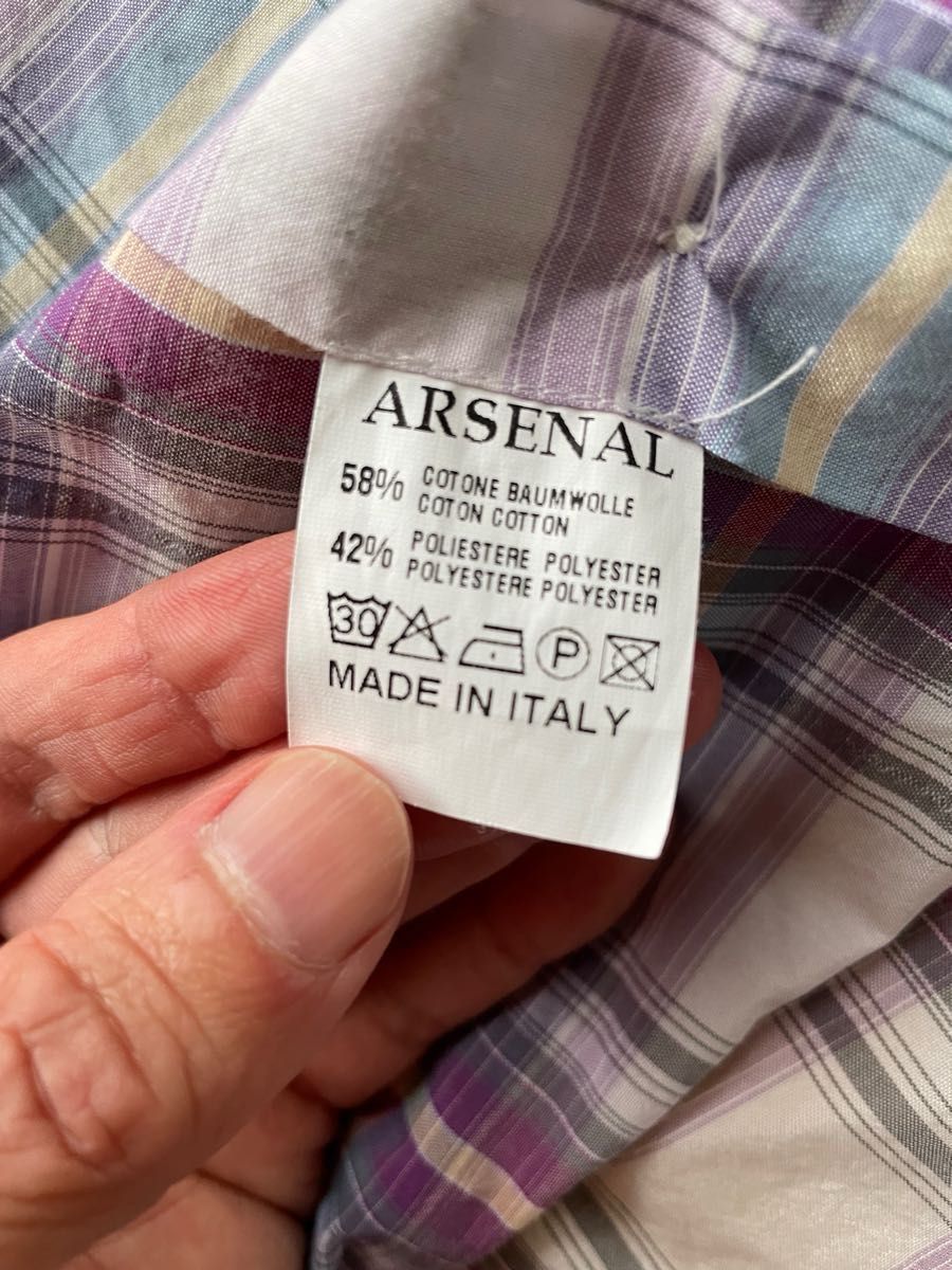 イタリア製　人気ブランドアーセナルウオモ：ARSENAL UOMOチェックシャツ