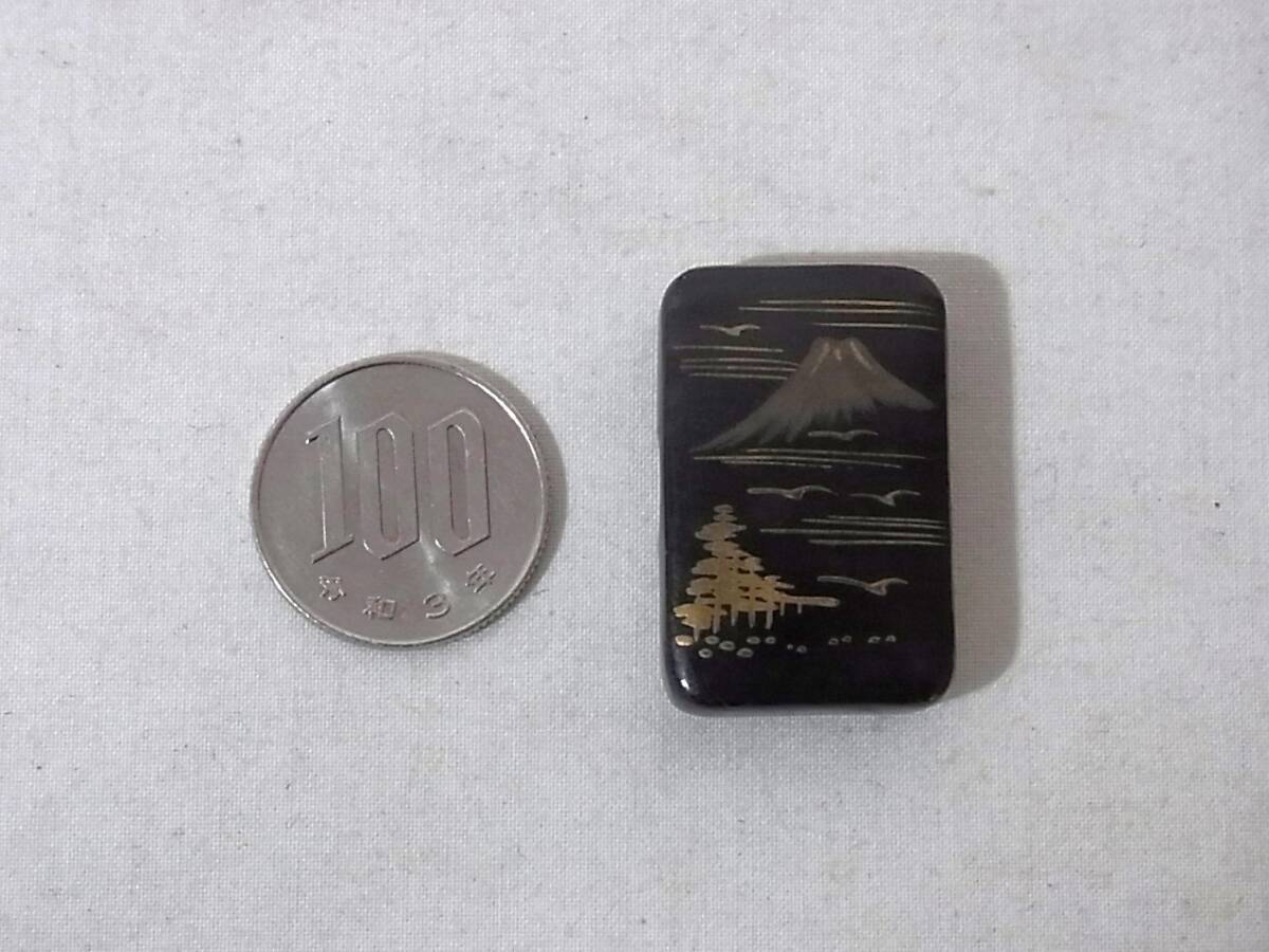 古物 ミニ硯箱 富士山 金蒔絵 雛道具 豆々文箱？ 小筥 経年のイタミ有_画像6