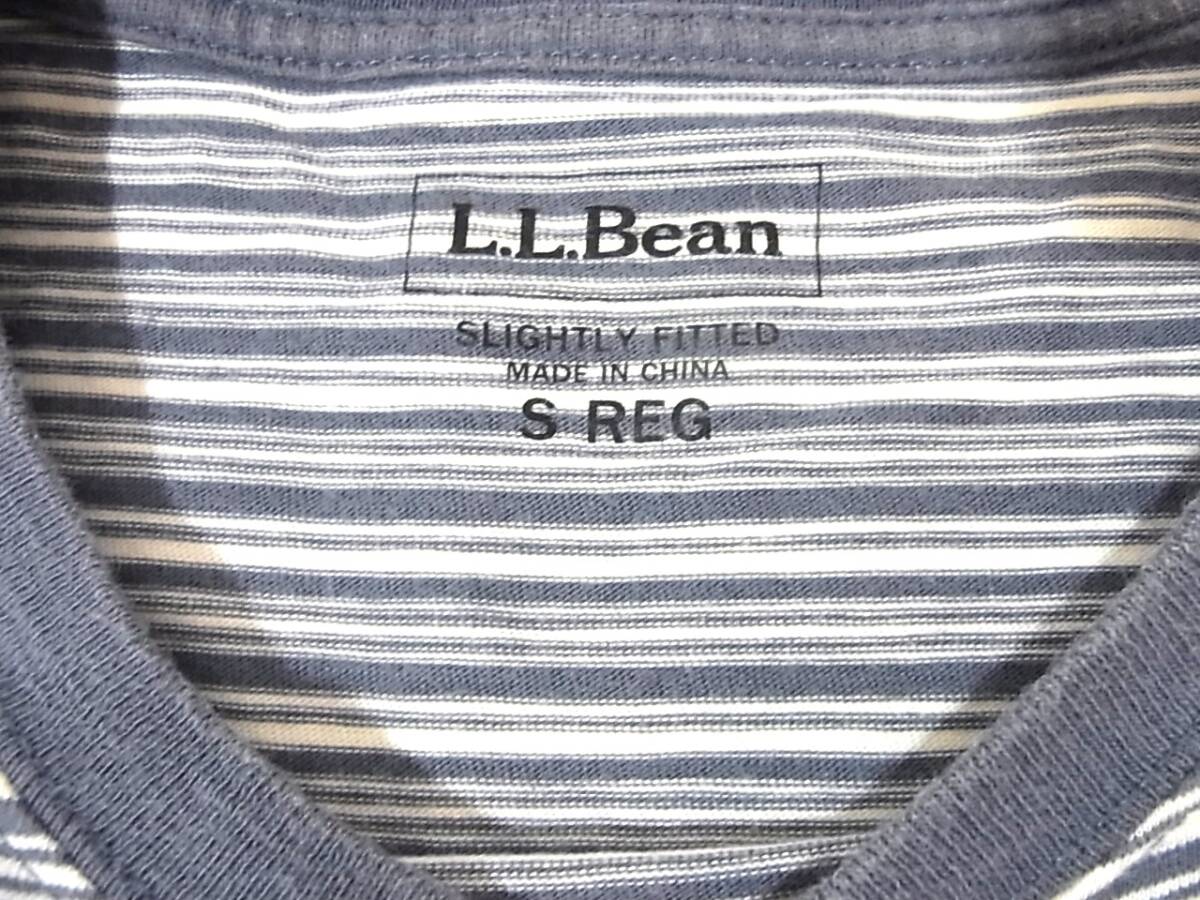 USED 古着 Tシャツ L.L.Bean エルエルビーン メンズS グレー ボーダー 胸ポケット 使用感有/ 下北沢 高円寺_画像4