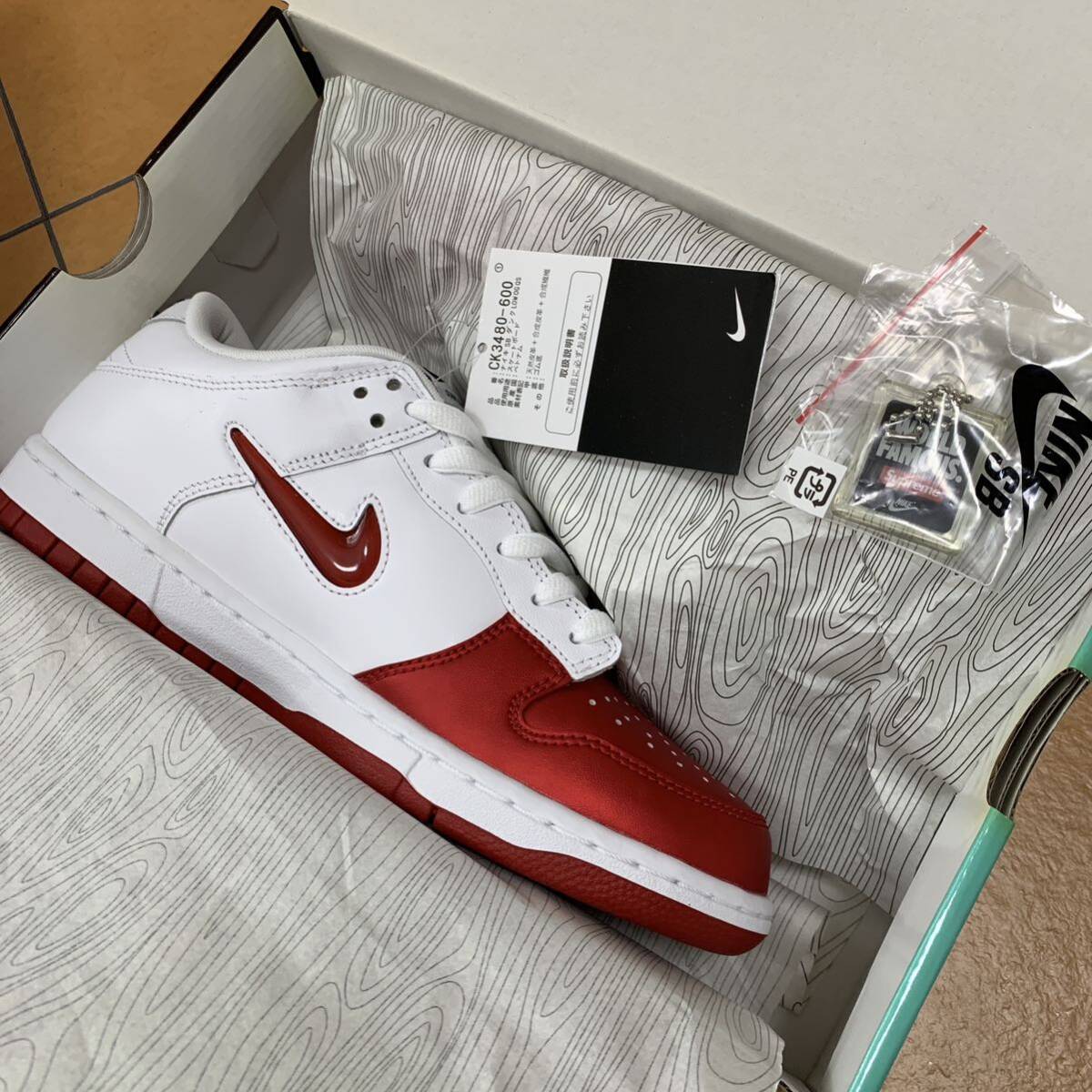 26センチ SNKRS当選 Supreme × Nike Dunk Low Pro Varsity Red White シュプリーム ナイキ ダンク ロー バーシティ レッド ホワイト 新品_画像7