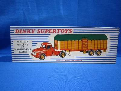 121 絶版・希少 DINKY SUPERTOYS TRACTEUR WILLEME ET SEMI-REMORQUE BACHEE_画像1