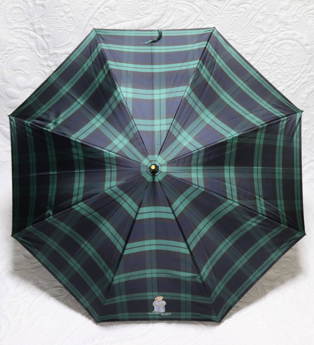 新品【ポロラルフローレン】ポロベア チェック柄 長傘 雨傘 グリーン v4717_画像2