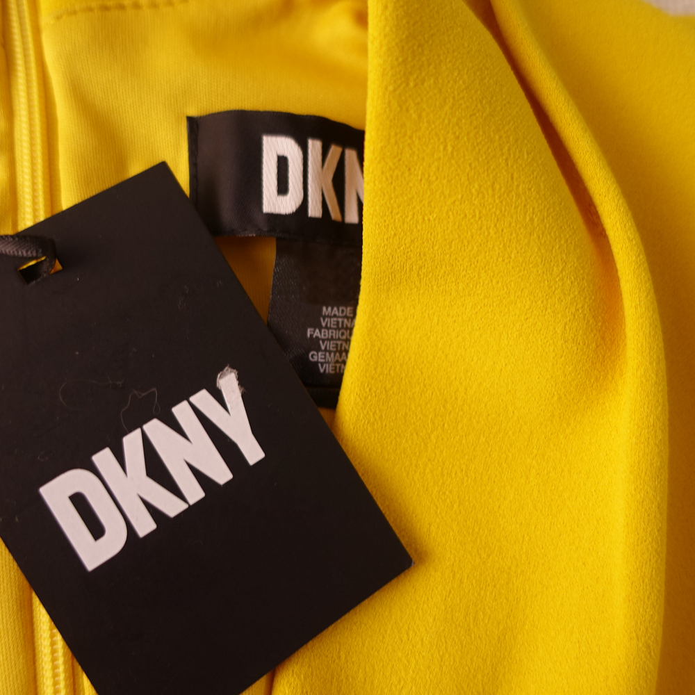 新品 DKNY 4P/7号 ダナキャラン 黄色 ワンピース パーティドレス イエロー 結婚式 二次会 披露宴 フォーマル お呼ばれ 発表会 慶38Y0406_画像9