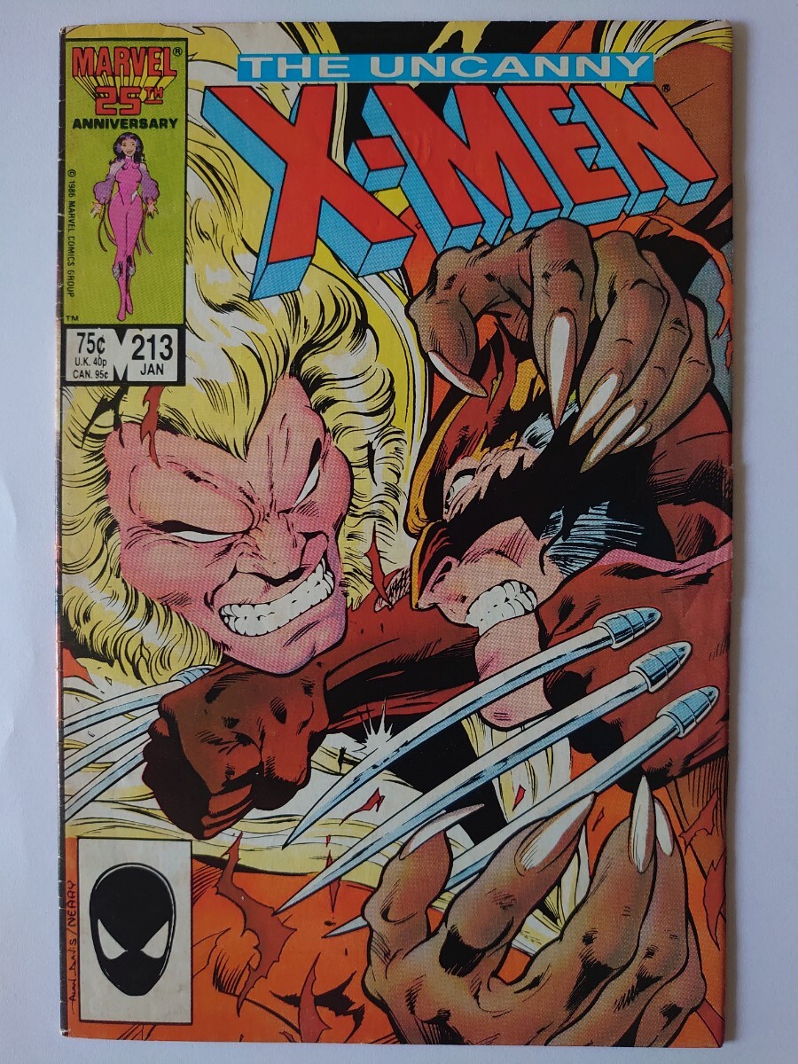 X-Men #213 アメコミ 1987年 Wolverine v Sabertooth, Mr. Sinister Cameo, Psyloche joins team マーベル ウルヴァリン Marvel Comicsの画像1