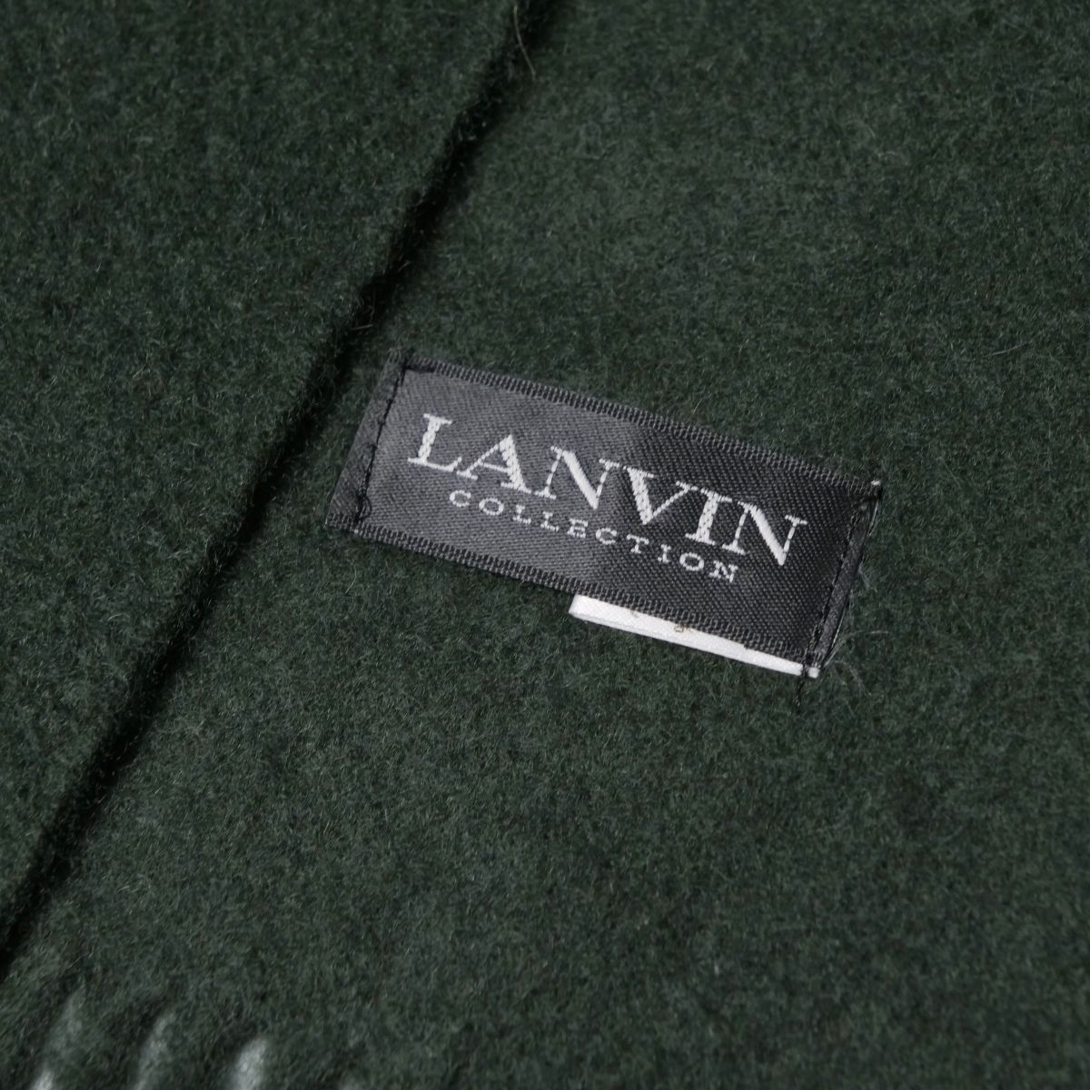 TG0629：LANVIN/ランバン*メンズ*カシミヤストール*ソリッドマフラー*無地*グリーン_画像5